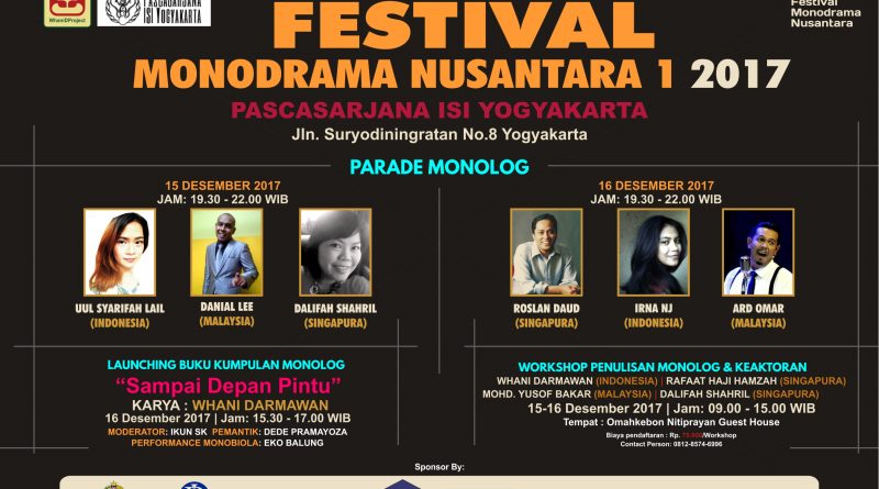 POSTER LANSCAPE | Festival Monodrama Nusantara I 2017: Strategi diplomasi budaya
