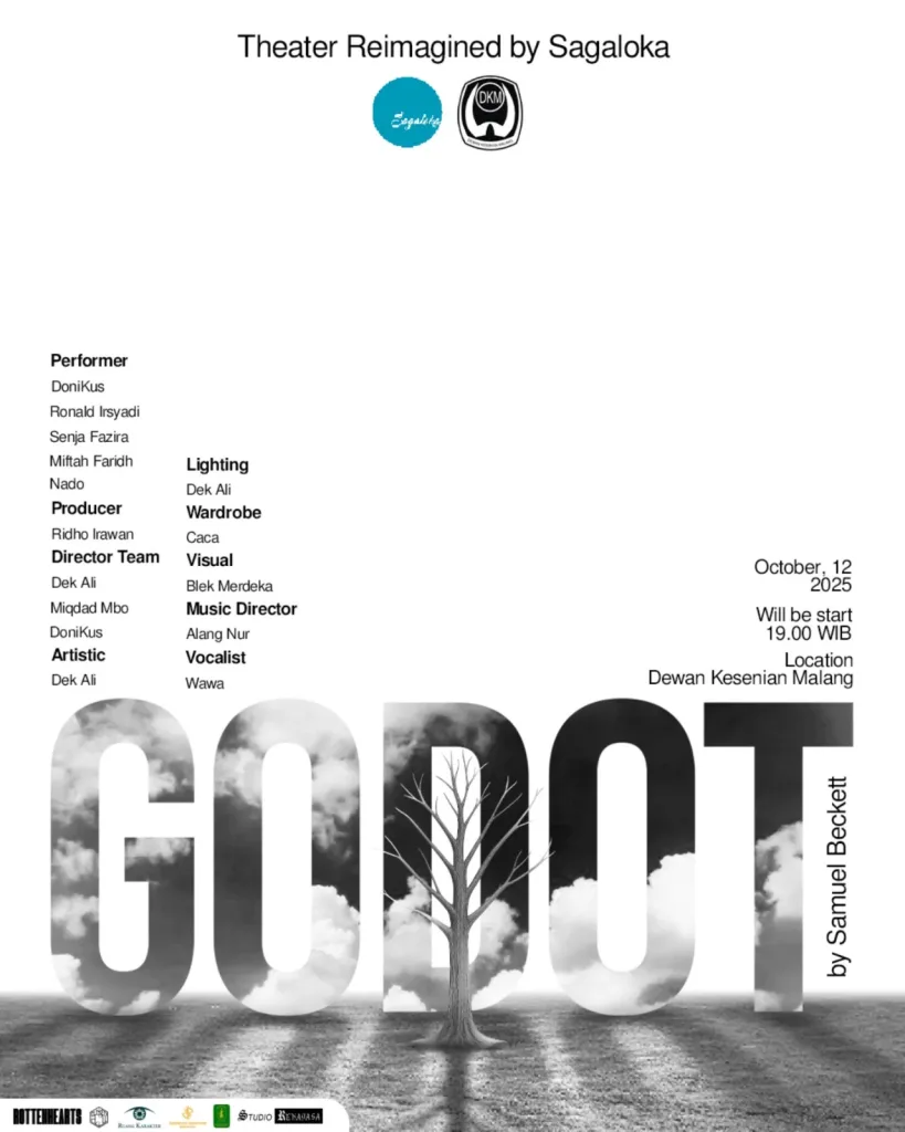 Poster pertunjukan Godot: Theatre Reimagined by Sagaloka