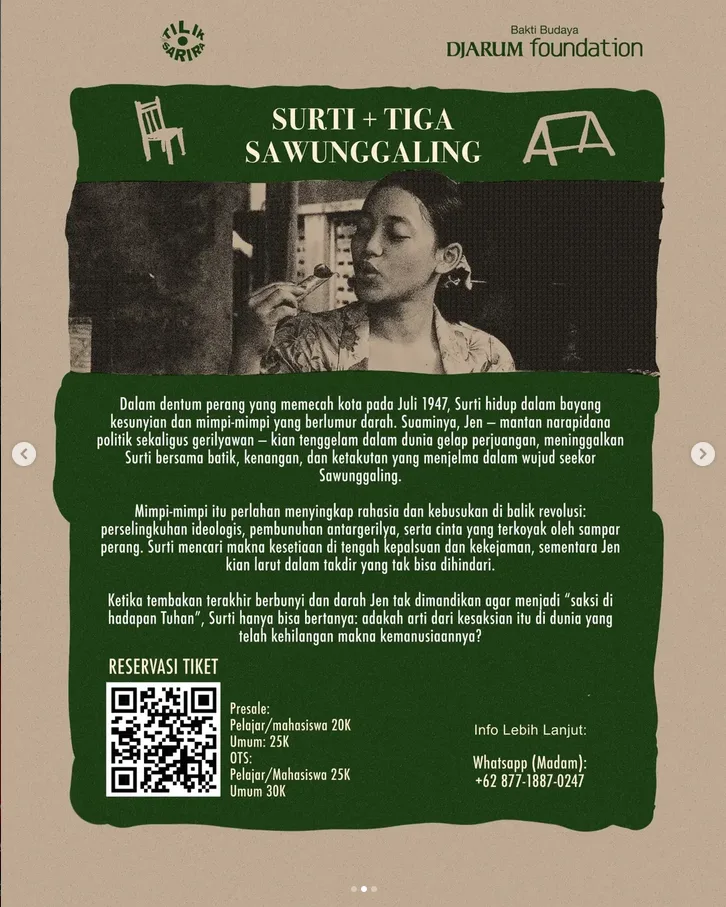 Surti + 3 Sawunggaling dalam teater oleh Tilik Sarira